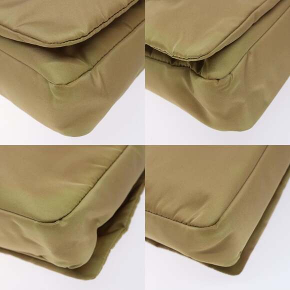 PRADA Shoulder Bag Nylon Beige Silver - Picture 10 of 13
